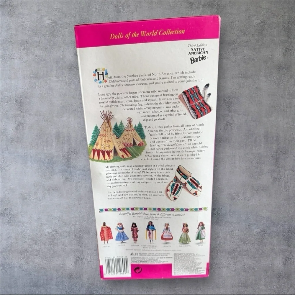 Third Edition Dolls of the World - Native American Barbie - New in Box